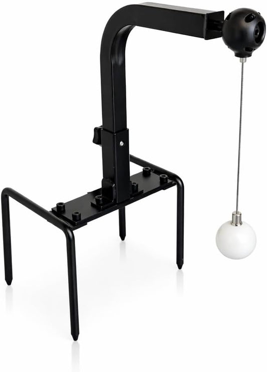 Golf Swing Trainer, Golf Training Aid with Ground Stake Outdoor Practice, Dual Axis Rotation, 4-Point Anchor, Adjustable Height – Swing Path Corrector for Backyard