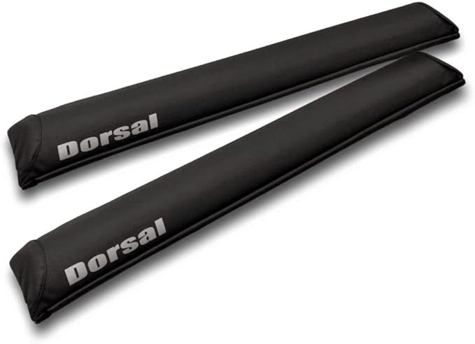 DORSAL Aero Roof Rack Pads - Sunguard (No Fade) for Factory and Wide Crossbars - Pack of 2 for Surfboards Kayaks Sups Snowboards PVC 34" Inch Black