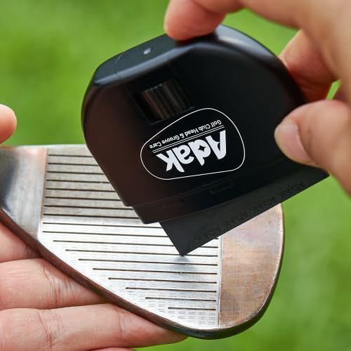 ADAK 2-in-1 Golf Club Cleaner & Groove Sharpener | Increase Backspin & Shot Accuracy | Diamond-Fused Elastomer Cleaning Tool | Perfect Golf Gift