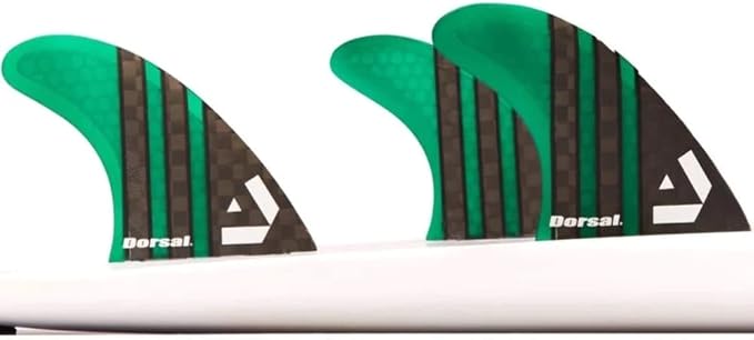 DORSAL Surfboard Fins Thruster 3 Set FCS Compatible with Carbon Honeycomb Hexcore