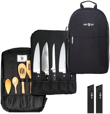 Magnetic Chef Knife Backpack with 2-Pack Knife Edge Guards (8.5") Included