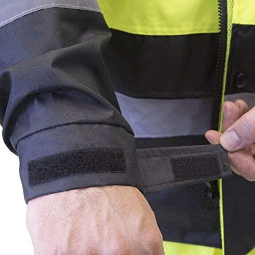 JORESTECH Hi-Visibility Waterproof Rain Jacket with Mesh Lining, ANSI/ISEA 107-2015 Class 3 Type R, Lightweight Wind-Resistant Safety Jacket