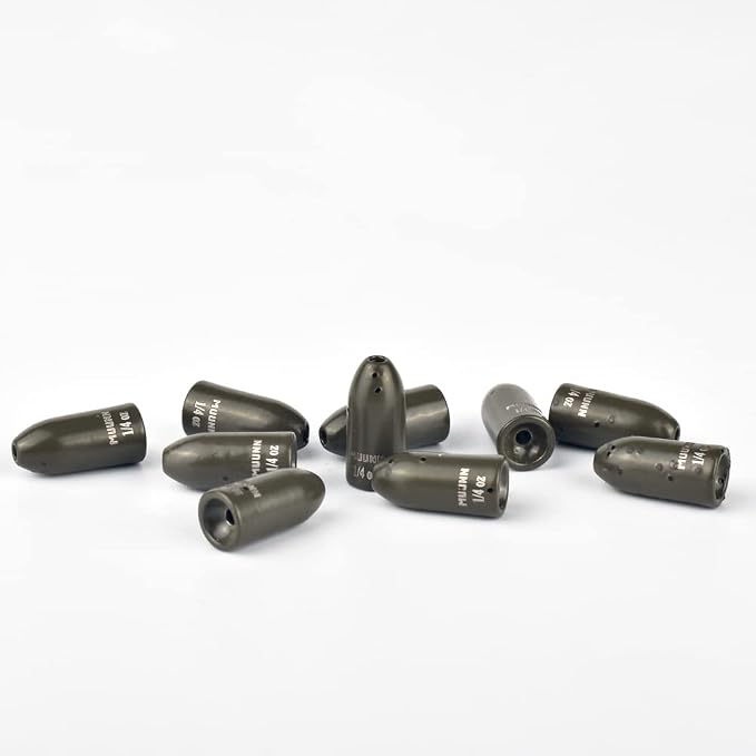 10pcs Tungsten Worm Weights, More Sensitive Tungsten Fishing Weights Sinker for Bass Fishing, 1/16oz to 1 oz