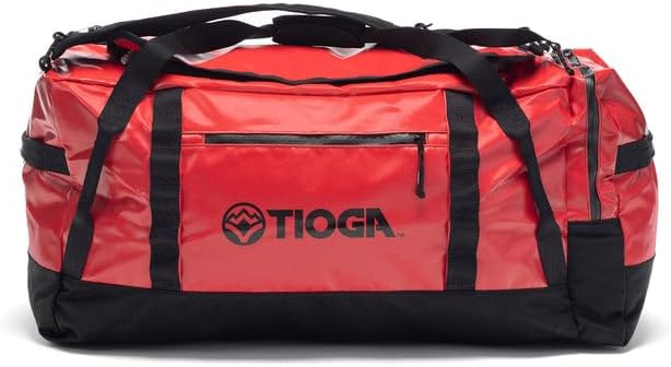 TIOGA Venture Outdoor Duffel Bag with Backpack Straps, Weather Resistant, Rugged Construction, Gear Hauling for Outdoor Adventures, Extra Large / 90L, Red