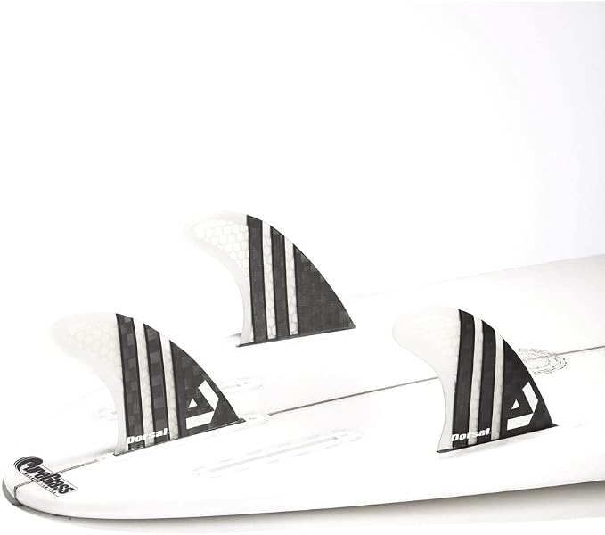 DORSAL Surfboard Fins Thruster 3 Set FCS Compatible with Carbon Honeycomb Hexcore
