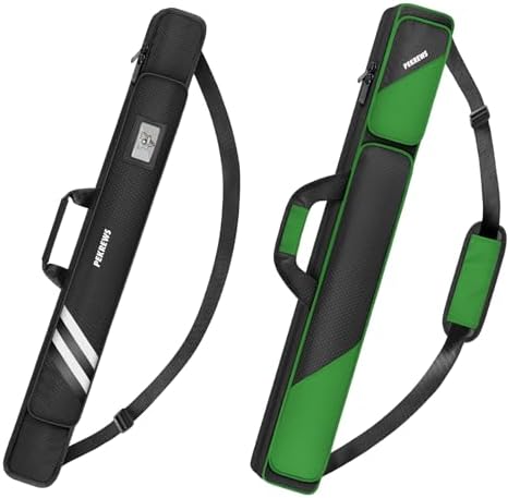 PEKREWS 2x2 Soft Cue Bag Green & 1x1 Soft Pool Cue Bag Black Set
