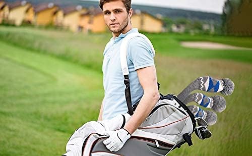Scott Edward Knit Golf Club Cover for Woods and Driver Set of 5 Head Covers Protect Driver Wood(460cc)* 1 Fairway Wood*2 and Hybrid/UT*2 with Rotating Club Number Tags