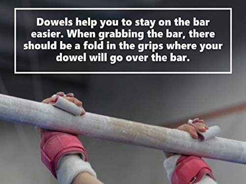 Gymnastics Grips Set, Grips for Gymnastics Girls, Dowel Grips with Soft Leather, Double Buckle Wrist Closure, and Adjustable Finger Holes, for All Ages