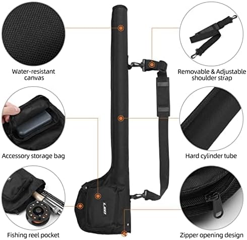 Lixada 31.1 Inch Fishing Rod Case - Portable Pole Storage Tube - Fly Fishing Bag
