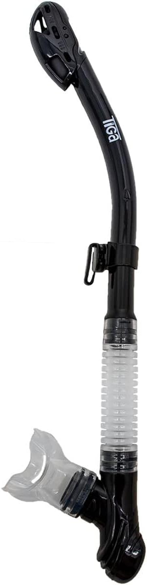 SHERWOOD SCUBA Super Dry Snorkel with Splash Guard and Sealing Valve: Tiga Snorkel