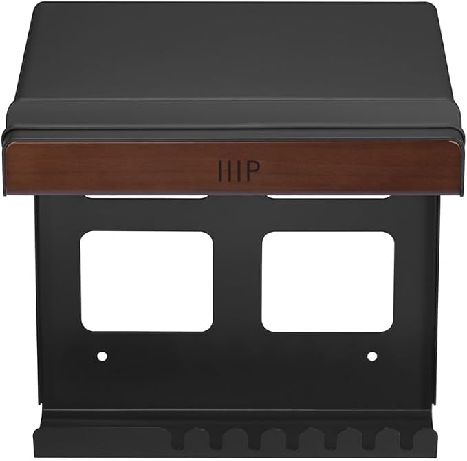 Monoprice On-Wall Bike Storage and Display Rack Mount System with Open Shelf and Gear Hooks, Compact and Sturdy Design, Supports Bikes Up to 33lbs.