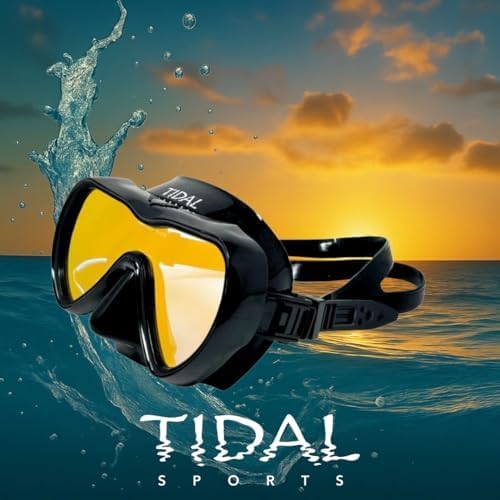 Tidal Mask-Advanced Anti Fog Diving Mask for Scuba Diving, Snorkeling, Free Diving&Swimming. Wide-Angle Tempered Glass Single Lens.