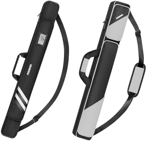 PEKREWS 2x2 Soft Cue Bag Black Grey & 1x1 Soft Pool Cue Bag Black Set