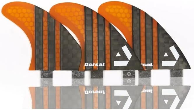DORSAL Surfboard Fins Thruster 3 Set FCS Compatible with Carbon Honeycomb Hexcore