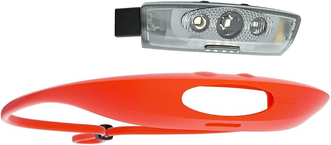 KNOG Bandicoot 250 LED Headlamp - Rechargeable Camping Headlamp with 40m Beam, IP67 Waterproof, Multi-Mode Lighting & Silicone Strap - Durable, Innovative Headlamp for Hiking & Outdoors, Coral