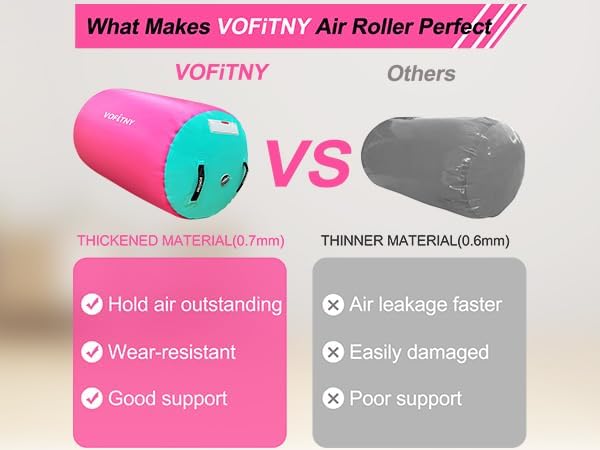 VOFiTNY Inflatable Gymnastics Air mat Tumbling Track with Air Barrel Octagon Mat with Pump for Home/Gym