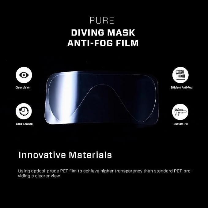#270Pro - Pure Anti-Fog Film for Fourth Element Diving Masks for Scuba Diving, Snorkeling, Freediving