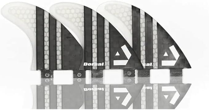 DORSAL Surfboard Fins Thruster 3 Set FCS Compatible with Carbon Honeycomb Hexcore