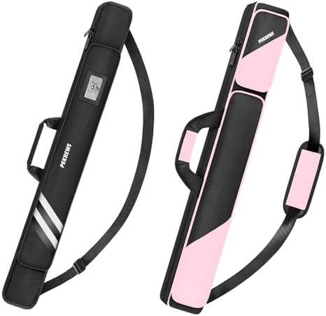 PEKREWS 2x2 Soft Cue Bag Pink & 1x1 Soft Pool Cue Bag Black Set