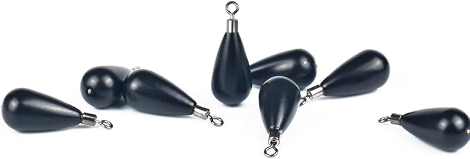 10 Pack Tungsten Free Rig Weights, Tear Drop Fishing Sinkers with Round Eye for Finesse Bass Fishing