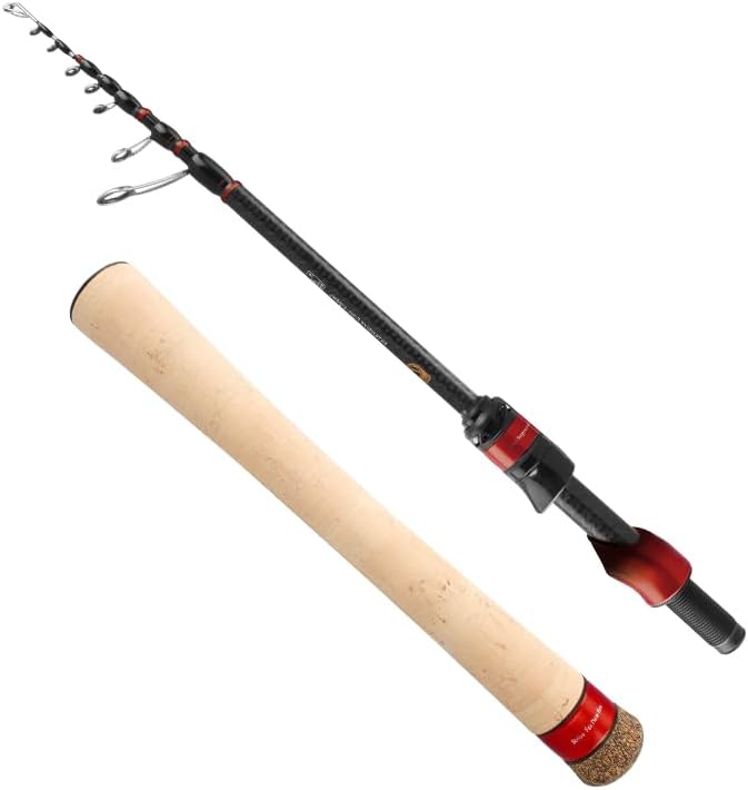 PURELURE Travel Telescopic Fishing Rods, Collapsible Fishing Pole 6ft/7ft | 24+30 Ton Carbon Fiber Spinning Casting Rod, FUJI New O-Ring, Detachable Cork Handle, Multi-Action Guide Ring System