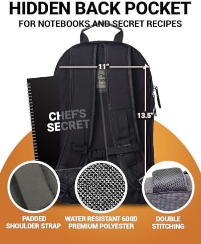 Magnetic Chef Knife Backpack with 2-Pack Knife Edge Guards (8.5") Included