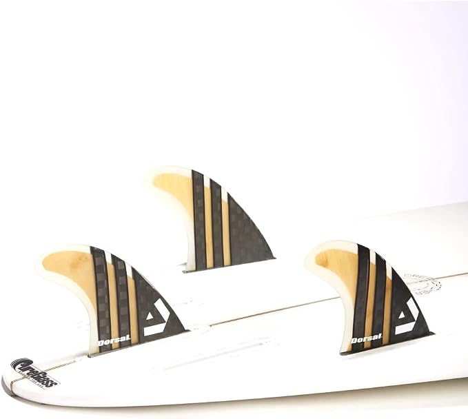 DORSAL Surfboard Fins Thruster 3 Set FCS Compatible with Carbon Honeycomb Hexcore