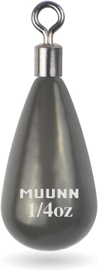10 Pack Tungsten Free Rig Weights, Tear Drop Fishing Sinkers with Round Eye for Finesse Bass Fishing