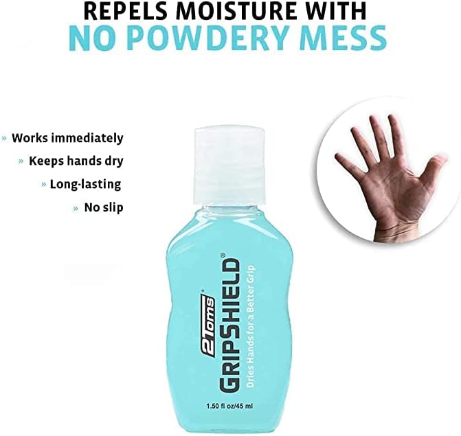 2Toms GripShield, Non-Sticky Grip Enhancer, Dry Grip Solution for Sweaty Hands, Tennis, Pickleball, Golf, Pole Dancing, and Gaming