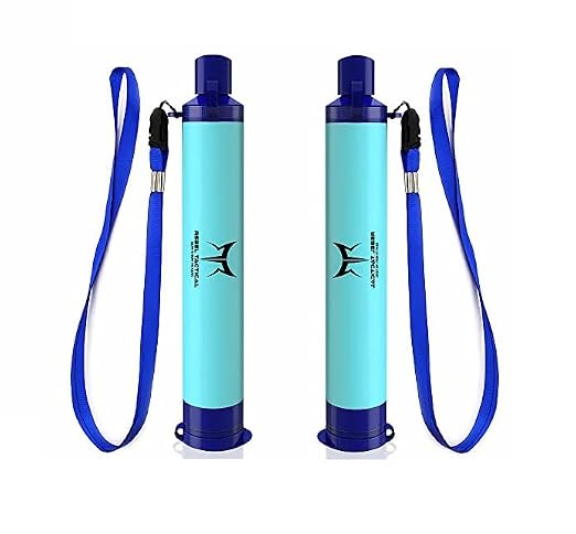 Water Filter Straw - Portable Water Filtration System for Safe Drinking, Water Filter for Outdoor Activities, Emergencies, Travel,Camping, Survival, Hiking, Backpacking (pack of 2)
