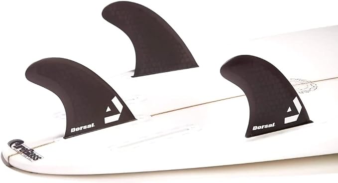 DORSAL Surfboard Fins Thruster 3 Set FCS Compatible with Carbon Honeycomb Hexcore