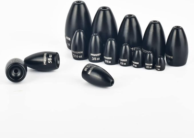 10pcs Tungsten Flipping Weights, More Sensitive Tungsten Fishing Weights Sinker for Bass Fishing, 1/16oz to 2.25 oz