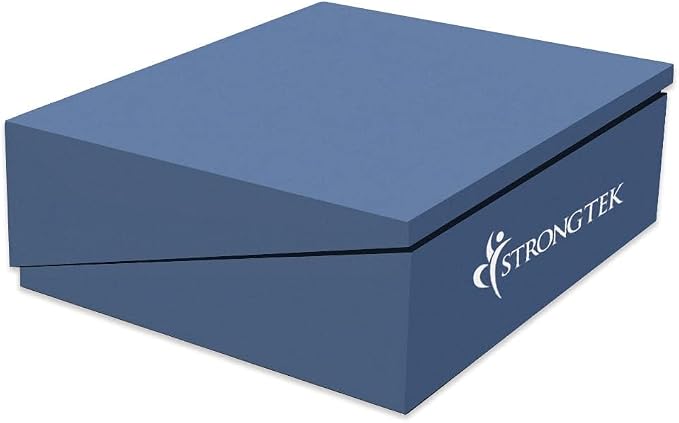 StrongTek Stretch & Stability Set – Wooden Slant Board + XL Foam Wedge Blocks, for Calf Stretch, Ankle Mobility, Squats, Physical Therapy & Yoga