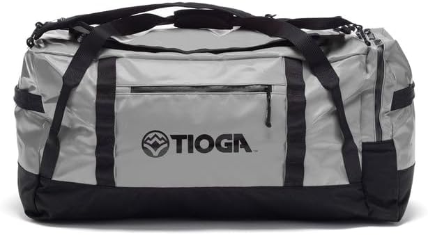 TIOGA Venture Outdoor Duffel Bag with Backpack Straps, Weather Resistant, Rugged Construction, Gear Hauling for Outdoor Adventures, Extra Large / 90L, Grey