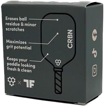 CRBN Pickleball - Paddle Eraser, Best Carbon Fiber Pickle Ball Racket Cleaner, Fast & Easy Rubber Bar to Remove Ball Residue, Dirt, & Minor Scrapes/Scratches - Choose 1 Pack or 2 Pack