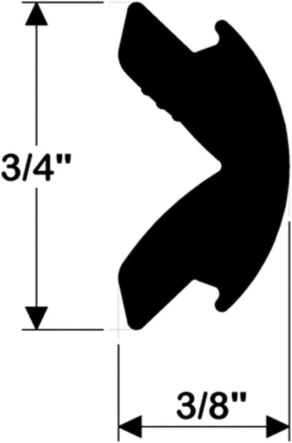 TACO Marine V12-4155BKA50-1 Flexible Rub Rail Vinyl Insert - 3/4" x 3/8"