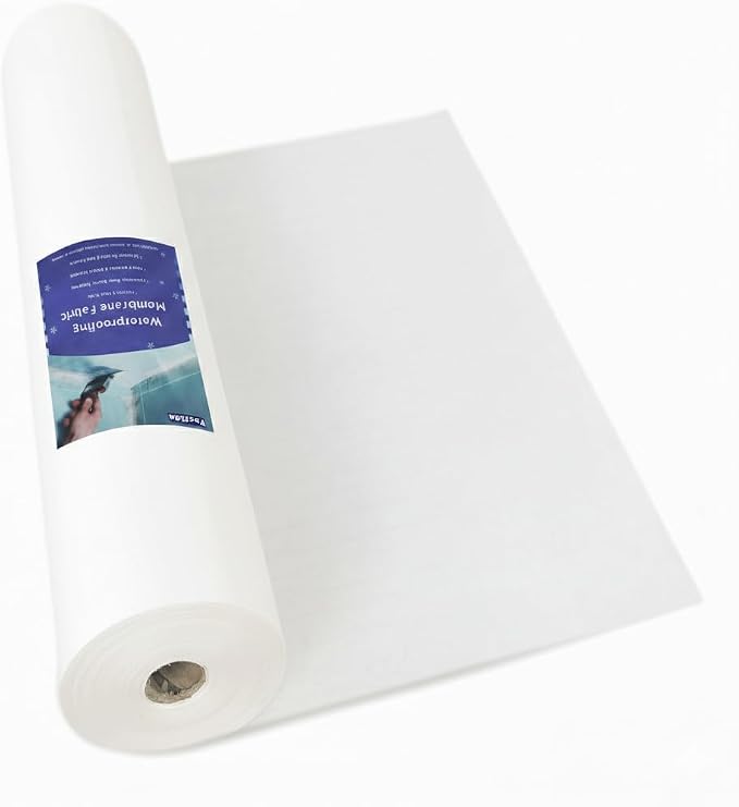 3.3 Ft x 115 Ft Waterproofing Membrane Fabric, Reinforcing Anti Fracture Geo Textile Mesh Drywall Tape, Liquid Waterproof Membranes Roof Tape for Shower Wall, Seams, Joints