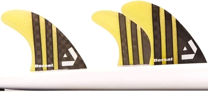 DORSAL Surfboard Fins Thruster 3 Set FCS Compatible with Carbon Honeycomb Hexcore