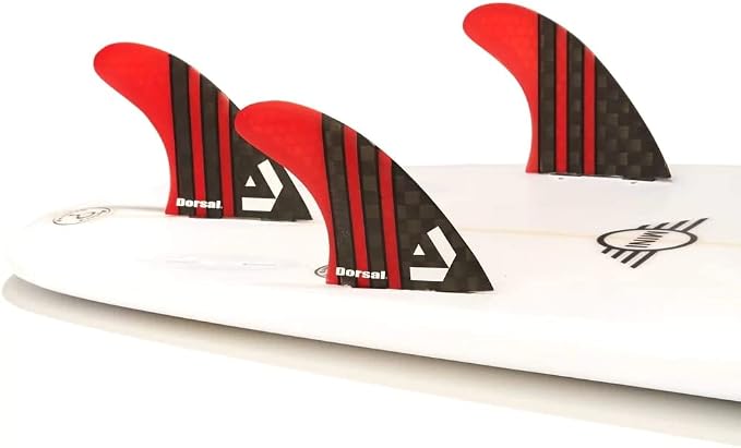 DORSAL Surfboard Fins Thruster 3 Set FCS Compatible with Carbon Honeycomb Hexcore