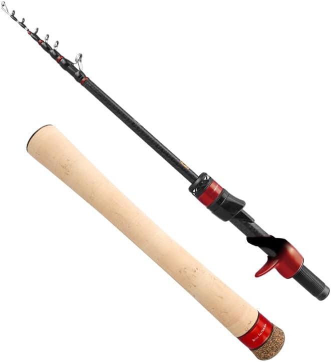 PURELURE Travel Telescopic Fishing Rods, Collapsible Fishing Pole 6ft/7ft | 24+30 Ton Carbon Fiber Spinning Casting Rod, FUJI New O-Ring, Detachable Cork Handle, Multi-Action Guide Ring System