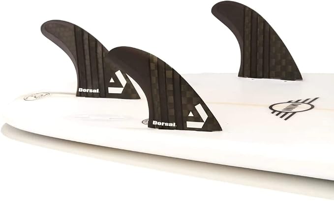 DORSAL Surfboard Fins Thruster 3 Set FCS Compatible with Carbon Honeycomb Hexcore