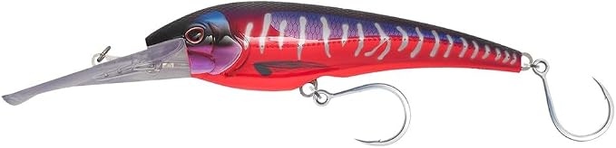 Nomad Design DTX Minnow with Patented Autotune System - Distressed Baitfish Swimming Action, BKK Diablo