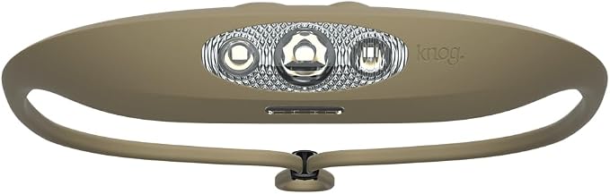Knog Bandicoot 250 LED Headlamp - Rechargeable Camping Headlamp with 40m Beam, IP67 Waterproof,Multi-Mode Lighting & Silicone Strap - Durable,Innovative Headlamp for Hiking & Outdoors,Pale Green Olive