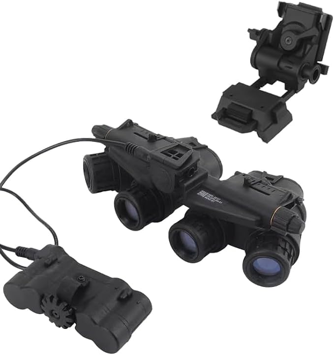 GPNVG 18 Night Vision Goggles Dummy Model with NVG Mount, Tactical Four-Tube Binocular Night Vision for Tactical Helmet NVG Mount, Cosplay Prop, CS Game,No Function (Black)