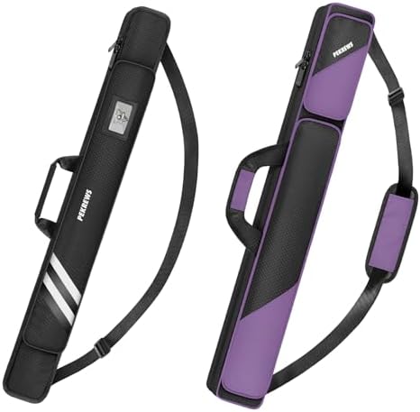 PEKREWS 2x2 Soft Cue Bag Purple & 1x1 Soft Pool Cue Bag Black Set