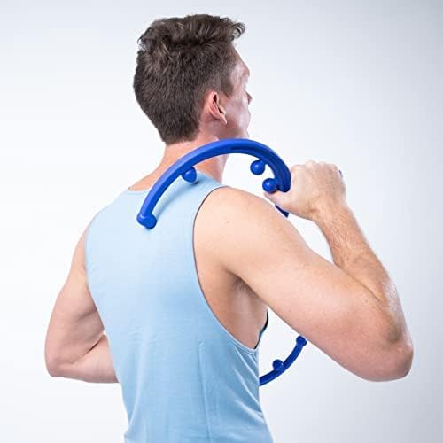 Body Back Buddy Elite Blue FSA Eligible Neck Massager for Pain Relief Deep Tissue, Back Therapy Tool Therapeutic Trigger Point Hook for Muscle Knot & Myofascial Release, Shoulder Pressure Point Relief