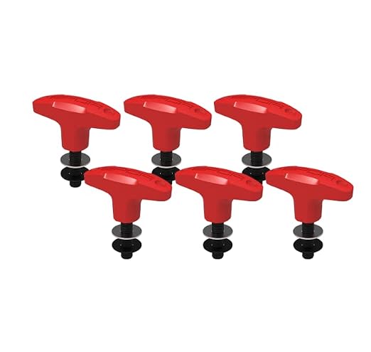 GPCA - GP Anchor, Quick-Release Tie Down Anchor Thumbscrew, Bolts Set for Fast Jeep Top Removal Lift, Easy-to-Install Truck Tie Downs, Jeep Wrangler Accessories for 4xe, JL, TJ and YJ, Red, 6 Packs