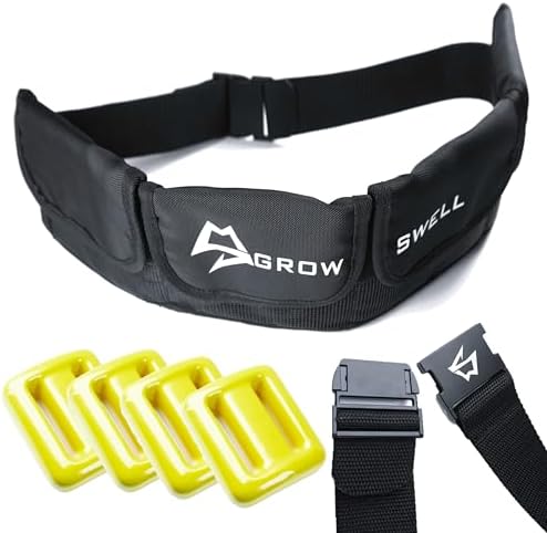 Scuba weight belt with 4 coated diving weights (Maximum 4.4lb/2kg for this set), quick release buckle & comfortable fit diving pocket weight belt,weight pouch belt fit for waist 32" to 52"
