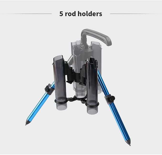 3-Tude Portable Fishing Rod Holder - Stand Holds Up to 3 Rods, Outdoor Fishing Gear Equipment Organizer