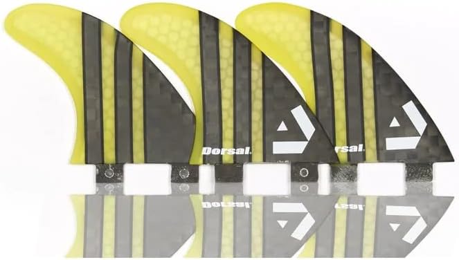 DORSAL Surfboard Fins Thruster 3 Set FCS Compatible with Carbon Honeycomb Hexcore